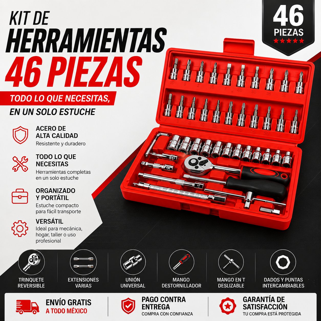 Kit de Herramientas 🛠️ 46 piezas