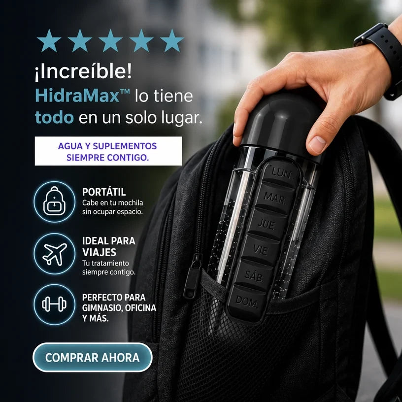 Hidra Max - Botella Pastillero 2 en 1 💊
