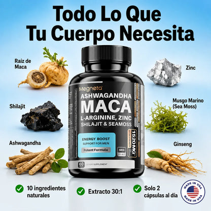 Maca + L-Arginina | Energía y Vitalidad Masculina Natural